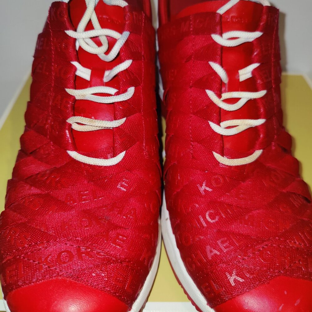 Michael Kors Red Webbed Sneakers
